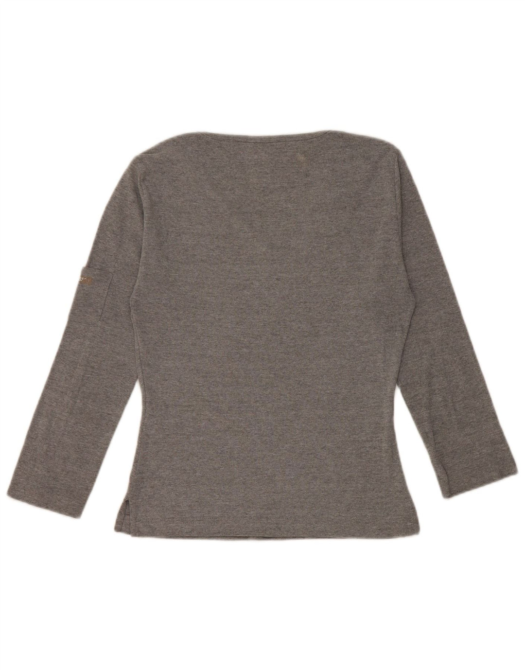 Crop Top pentru femei Guess cu mânecă lungă UK 12, bumbac gri mediu
