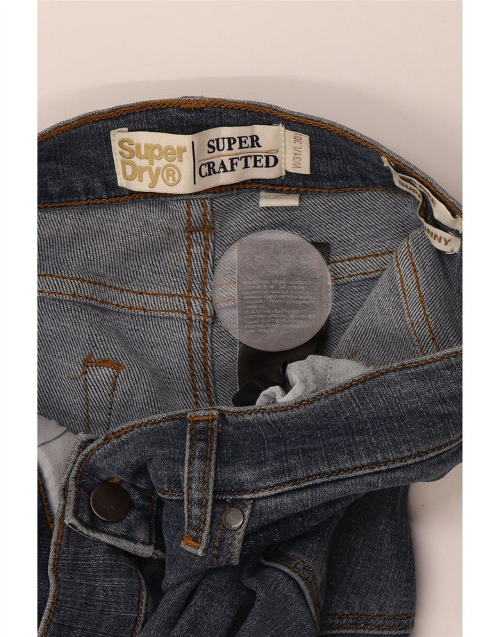 SUPERDRY blugi super skinny pentru femei cu talie medie W31 L30 bumbac bleumarin