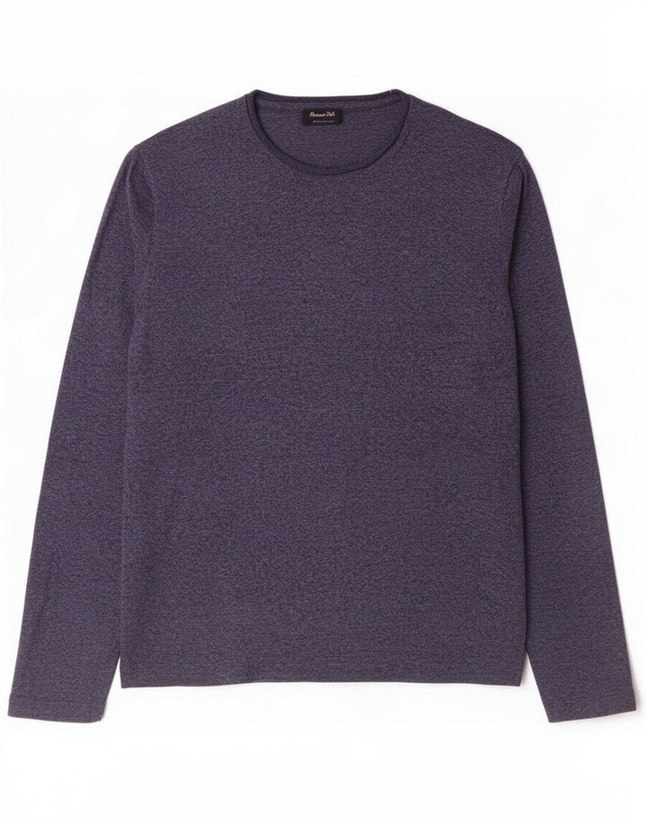 Top pentru femei Massimo Dutti cu mânecă lungă UK 16 mare, mătase bleumarin