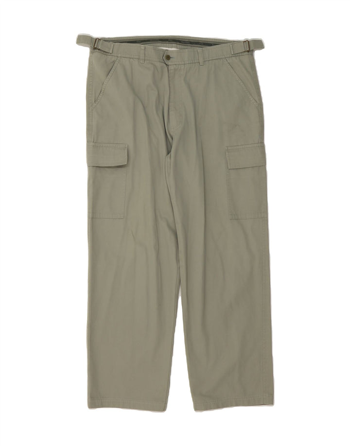 MILESTONE Mens Straight Cargo Trousers W36 L30  Green Cotton Vintage Milestone and Second-Hand Milestone from Messina Hembry 