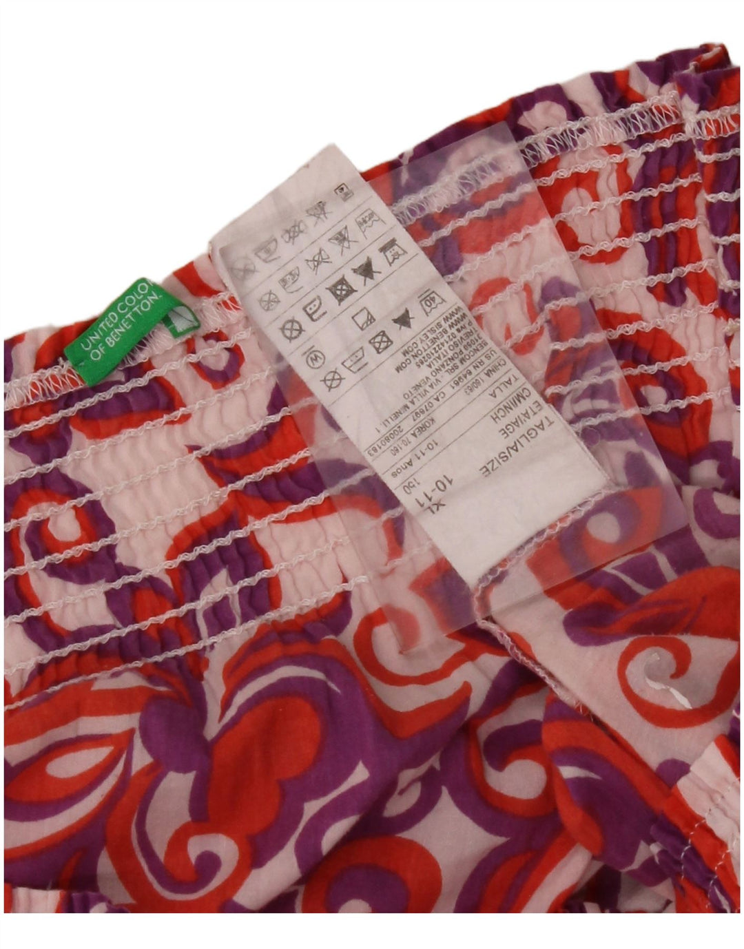 BENETTON Top fete cu umeri 10-11 ani XL multicolor, bumbac floral