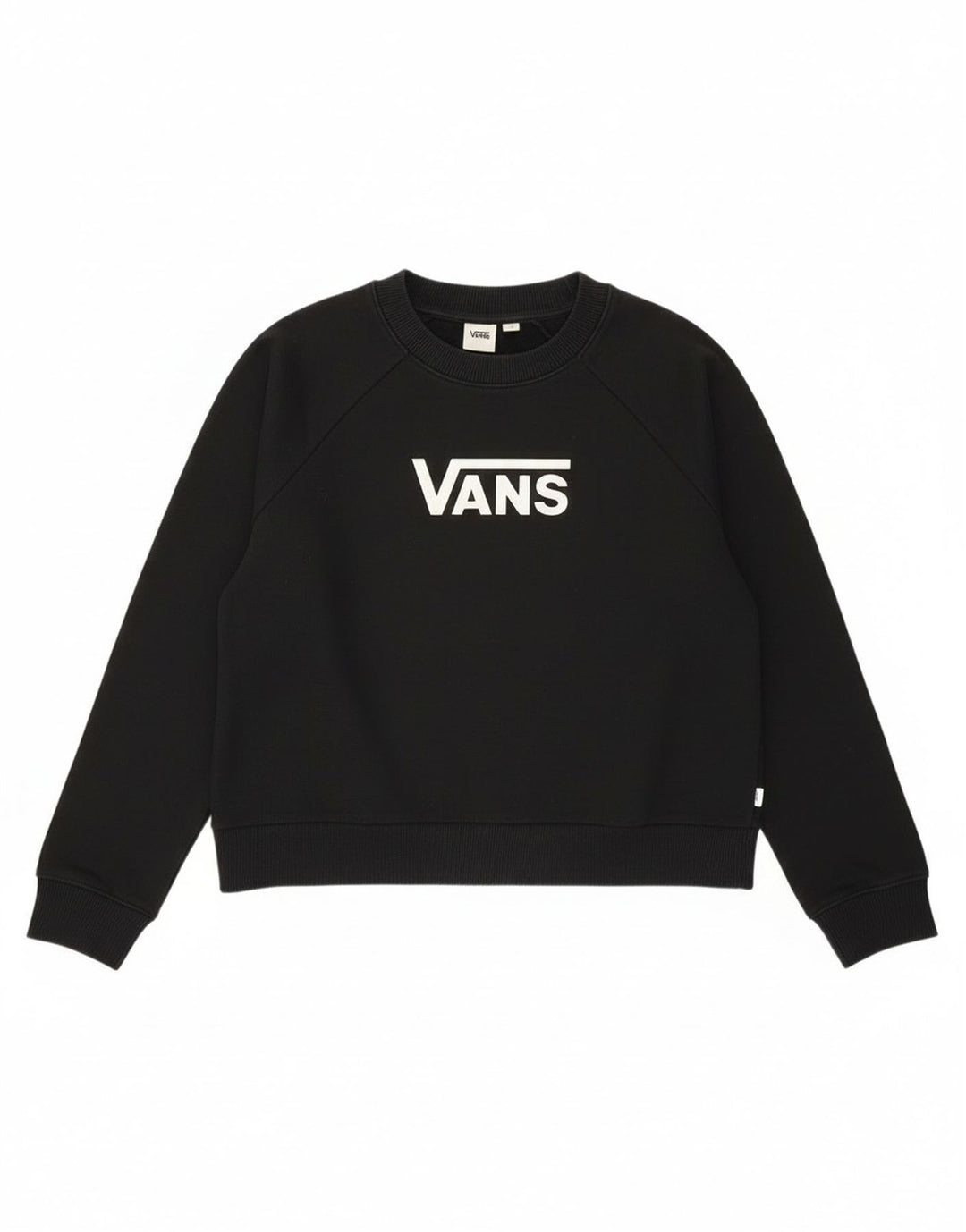 Pulover supradimensionat Vans Crop Graphic pentru femei UK 14 Medium Negru