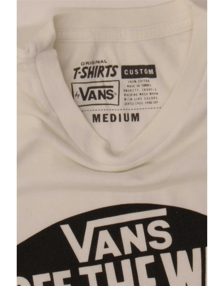 Tricou grafic personalizat Vans pentru bărbați Top, bumbac alb mediu