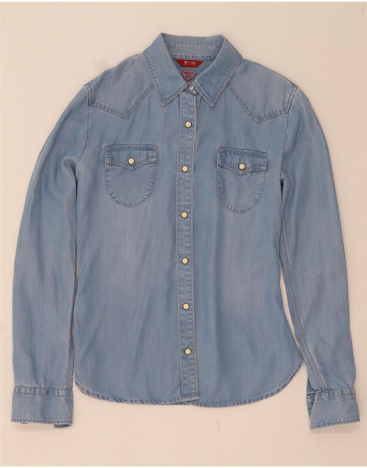 MUSTANG Womens Denim Shirt EU 34 XS Blue Vintage Mustang and Second-Hand Mustang from Messina Hembry 