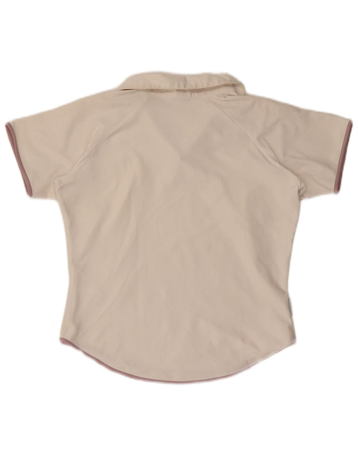 Tricou polo NIKE Dri Fit Crop pentru femei US 8/10 Poliester alb mediu
