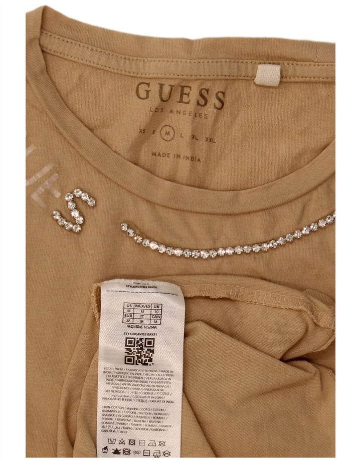 Tricou pentru femei Guess Top UK 12 Medium Beige Bumbac