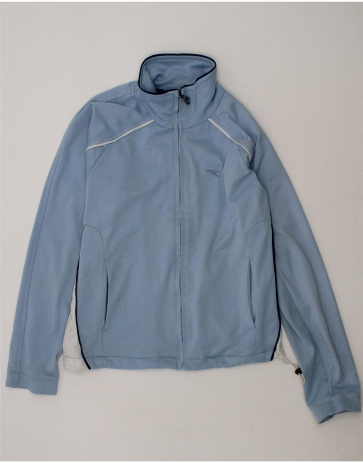 DIADORA Boys Tracksuit Top Jacket 8-9 Years Blue Colourblock Polyester Vintage Diadora and Second-Hand Diadora from Messina Hembry 