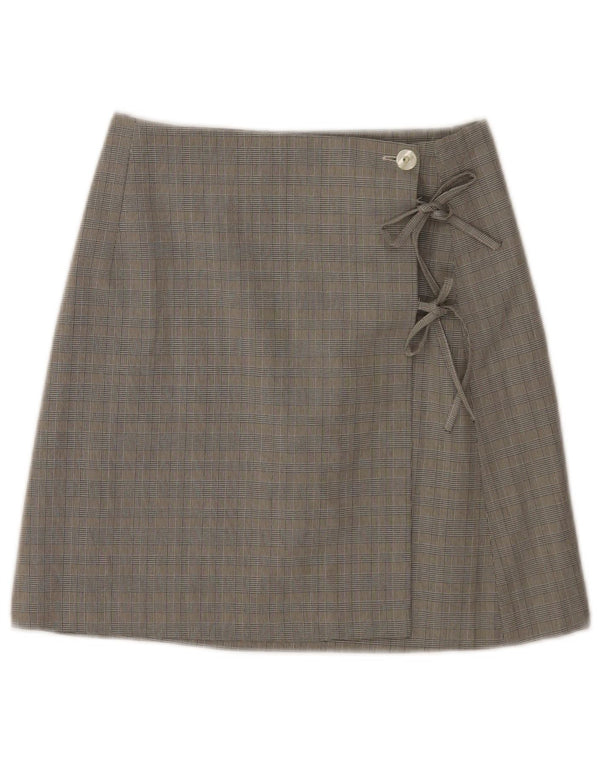 Fusta Wrap pentru femei I Gabbiani UK 34 XS W26 Grey Check Viscose