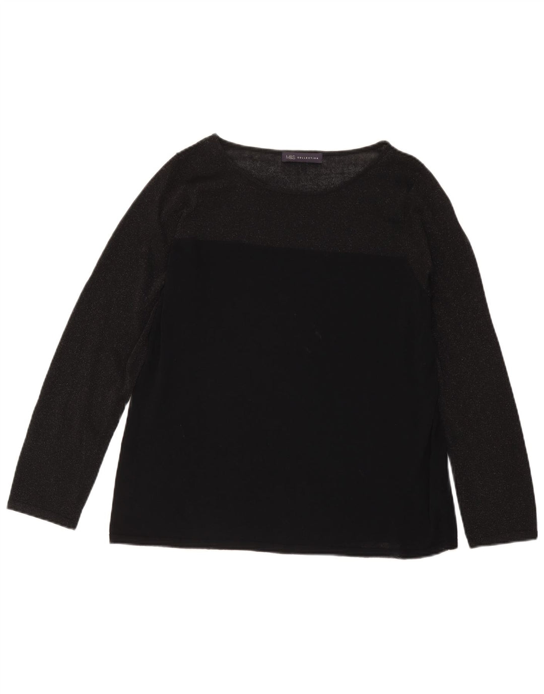 Top pentru femei Marks & Spencer cu mânecă lungă UK 18 XL, viscoză neagră