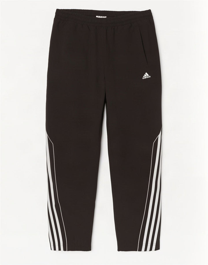 Pantaloni de trening Adidas pentru bărbați, poliester mediu negru