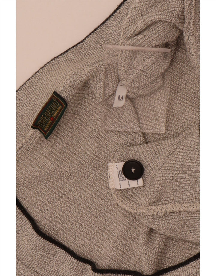 Pulover cardigan fără mâneci pentru bărbați Conte Massimo, bumbac gri mediu