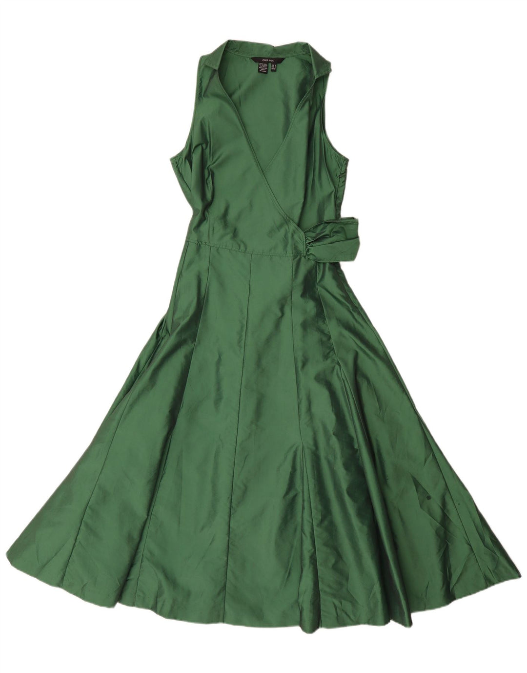 Rochie Maxi fără mâneci pentru femei Zara UK 10 Poliester verde mic
