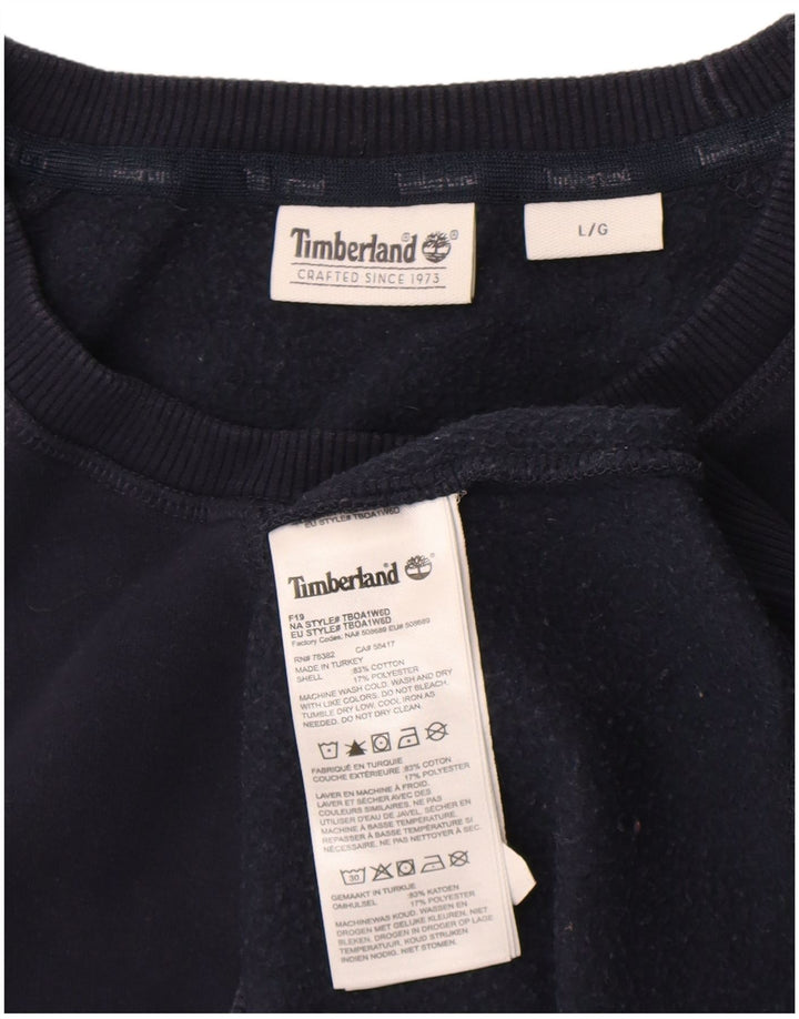 Hanorac pentru bărbați Timberland Pulover mare din bumbac bleumarin
