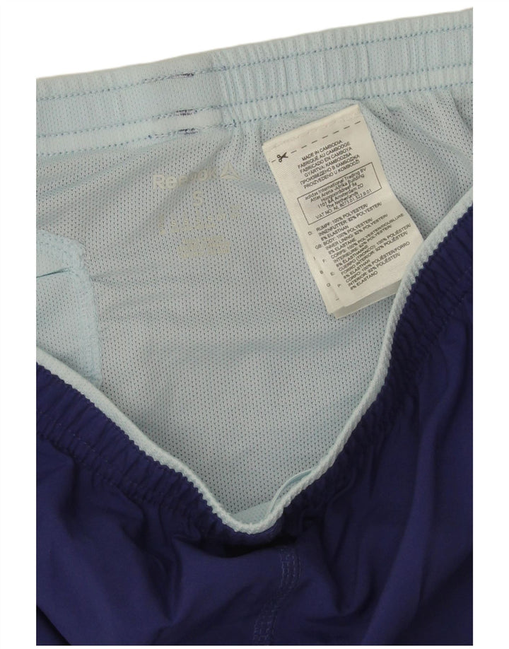 Pantaloni scurti sport grafic Reebok pentru femei UK 10 Small, bleumarin, poliester