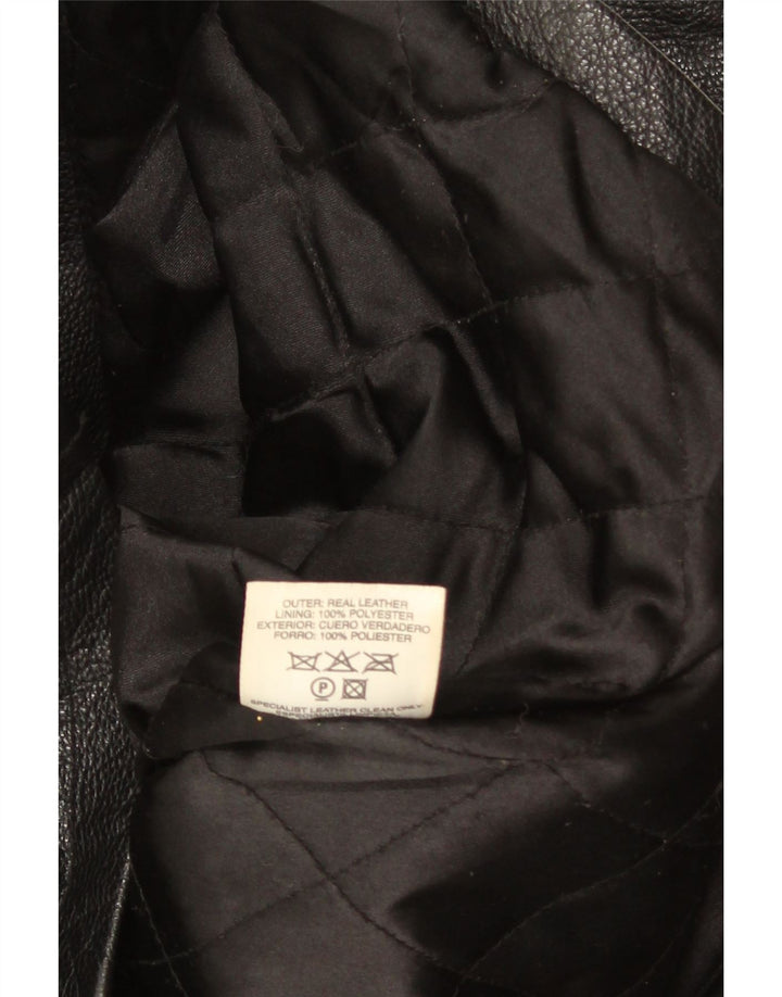 Jachetă de piele pentru bărbați St. Bernard UK 41 Large Black