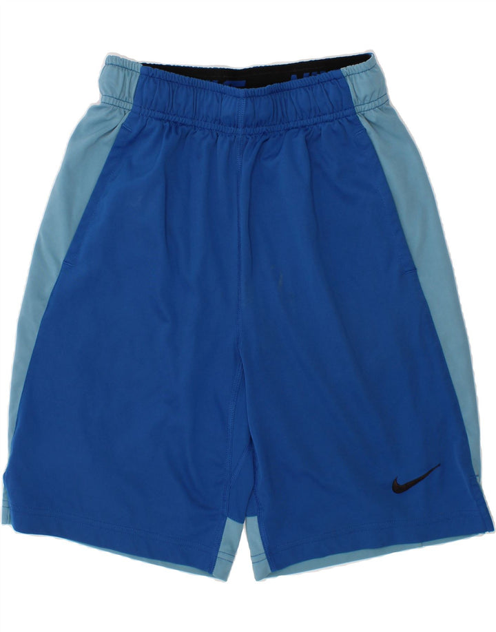 NIKE Boys Dri Fit Sport Shorts 10-11 Years Medium Blue Polyester Vintage Nike and Second-Hand Nike from Messina Hembry 