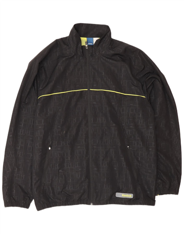 Jachetă de ploaie pentru bărbați Reebok UK 42 XL poliester geometric negru
