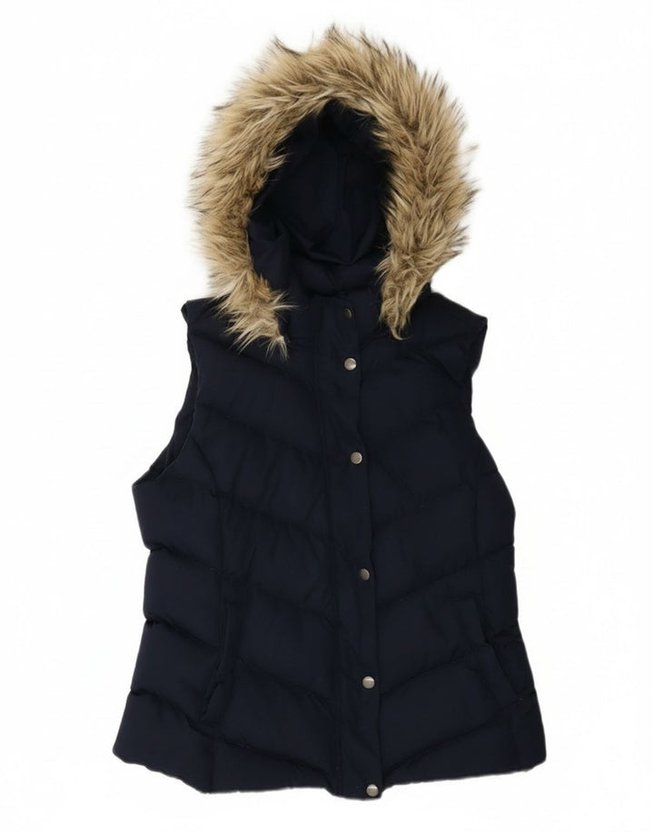 Gap Gilet căptușit cu glugă pentru femei UK 14 Medium Bleumarin Poliester
