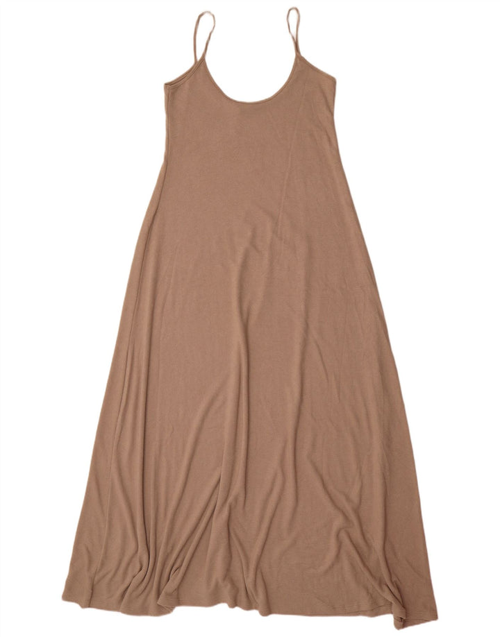 Rochie de soare maxi pentru femei Zara UK 12 Medium Bej Poliester