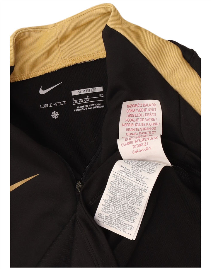 Trening pentru băieți Dri Fit, cu fermoar și gât, pulover, 8-9 ani, negru