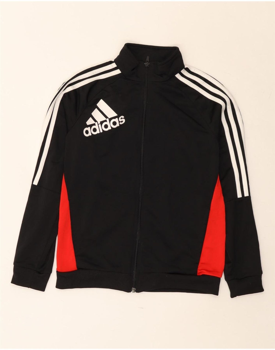 Jachetă de top pentru trening grafic Adidas pentru băieți 11-12 ani, negru, color block