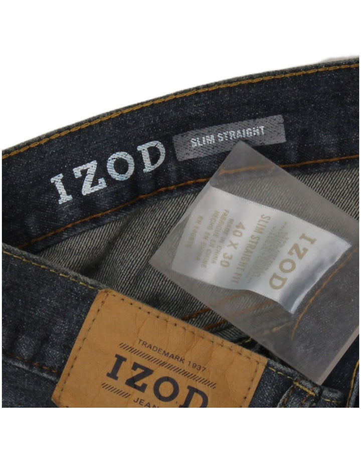 IZOD Blugi slim drepte pentru bărbați W40 L30 bumbac albastru