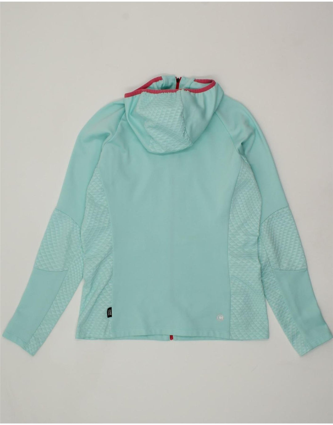 COLMAR Womens Hooded Tracksuit Top Jacket UK 14 Medium Turquoise Polyester Vintage Colmar and Second-Hand Colmar from Messina Hembry 
