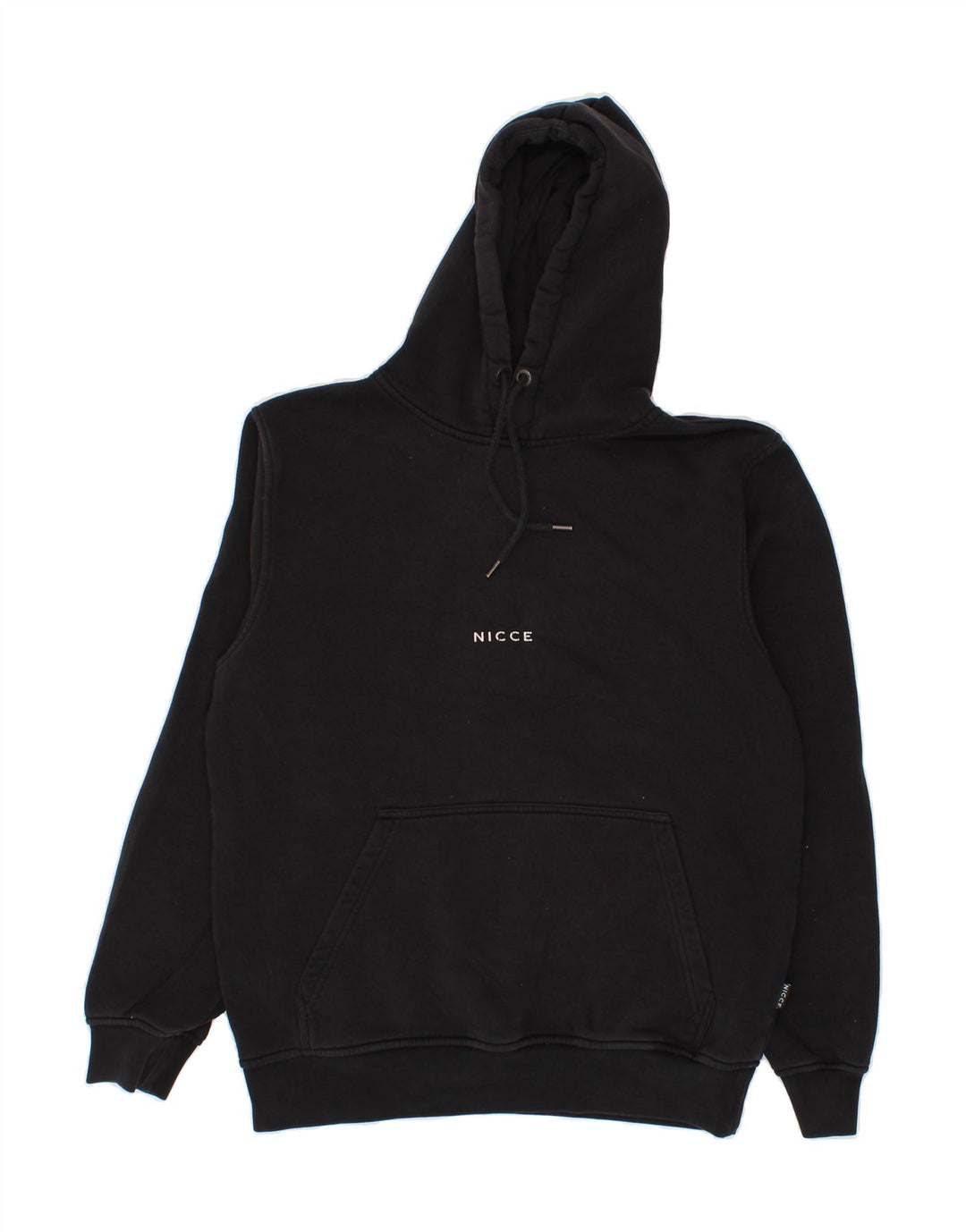 NICCE Mens Hoodie Jumper Small Black Cotton Vintage Nicce and Second-Hand Nicce from Messina Hembry 