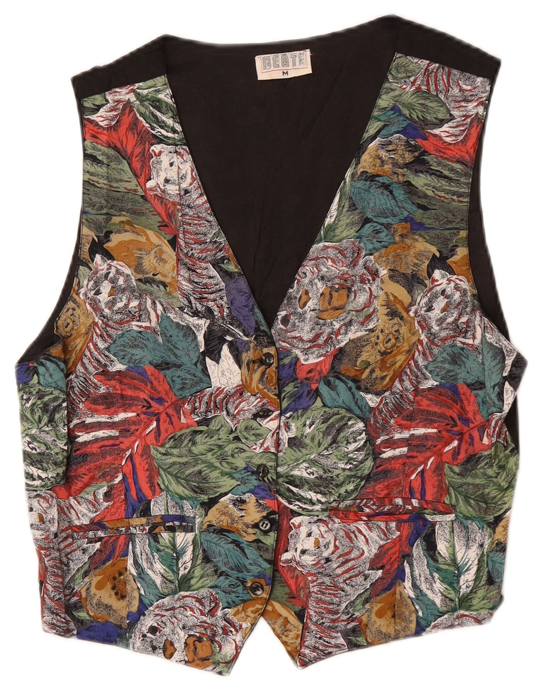 Vestă vintage pentru femei UK 14 Medium Multicolor Floral