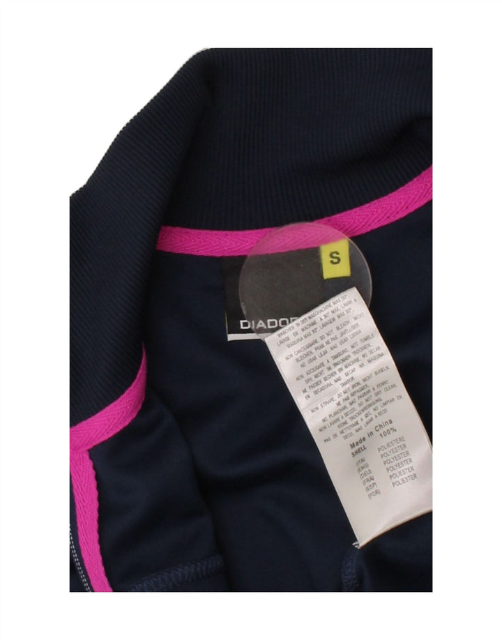 DIADORA Mens Graphic Tracksuit Top Jacket Small Navy Blue Colourblock Vintage Diadora and Second-Hand Diadora from Messina Hembry 