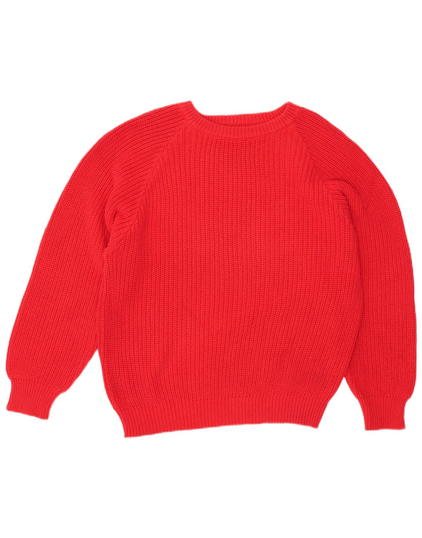 Pulover Benetton pentru femei cu gât de barcă supradimensionat IT 48 XL bumbac roșu