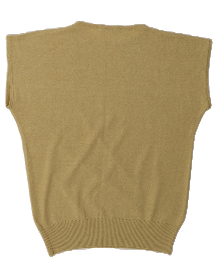 VINTAGE Womens Vest Tank Top UK 14 Large Beige Vintage Vintage and Second-Hand Vintage from Messina Hembry 