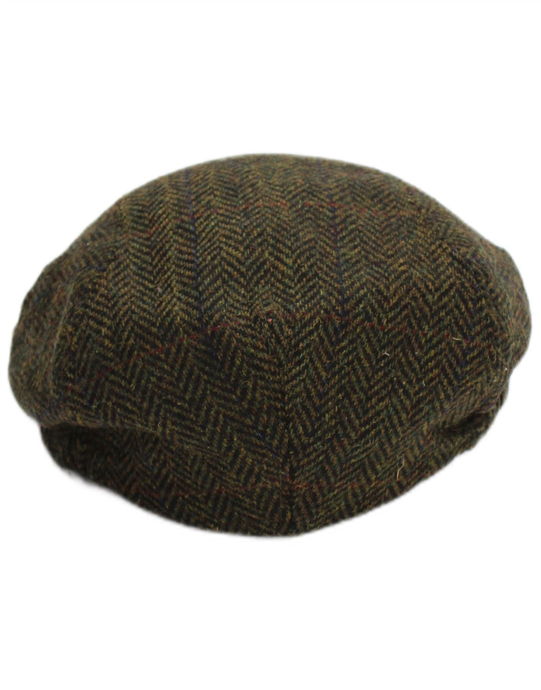 Şapcă plată pentru bărbaţi Mucros Weavers Medium Khaki Herringbone Wool Classic