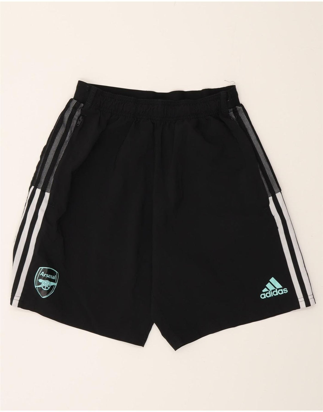 Pantaloni scurți sport pentru bărbați Adidas Arsenal, poliester mediu negru