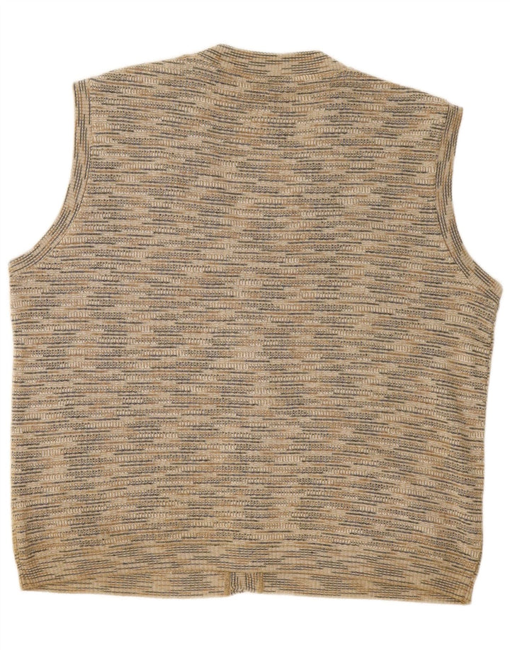 Pulover cardigan fără mâneci pentru bărbați Mapier, bumbac cu pete, bej mediu