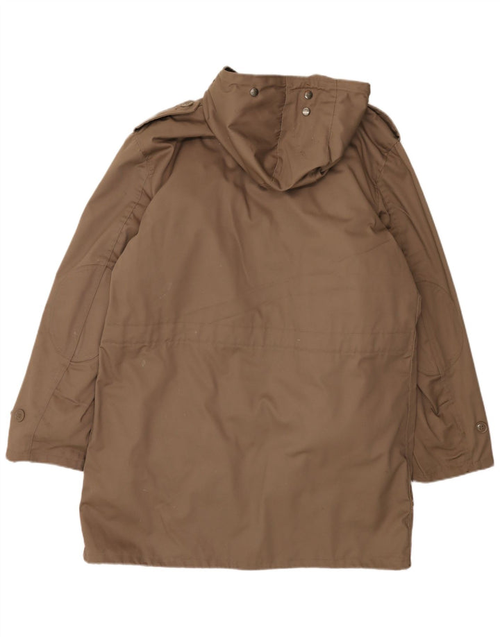 Jachetă parka militară cu glugă vintage pentru bărbați IT 54 2XL poliester bej