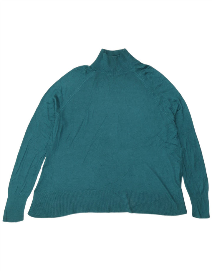 Pulover cu gât țestoasă pentru femei Zara UK 14, viscoză verde medie