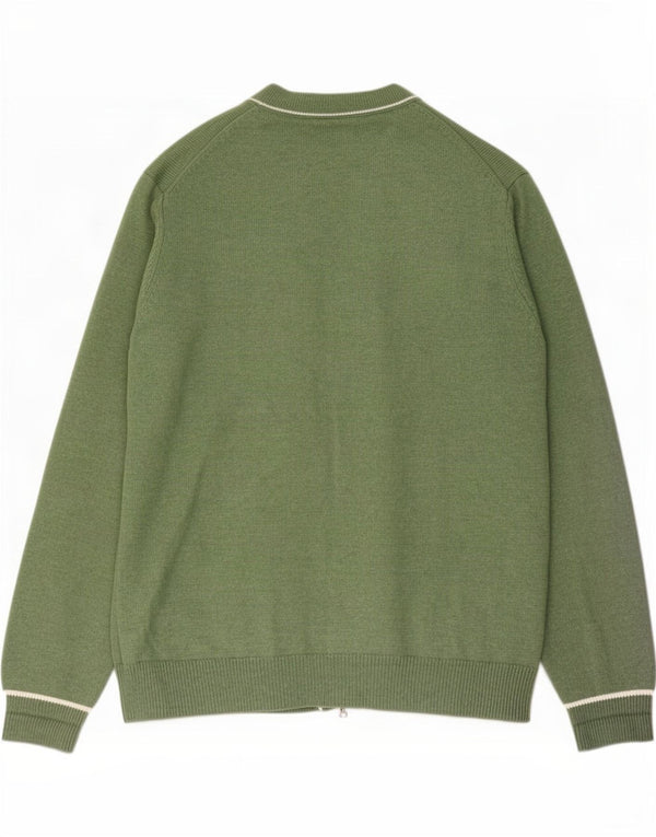 Marks & Spencer Mens Cardigan Sweater 2XL Green Polyester