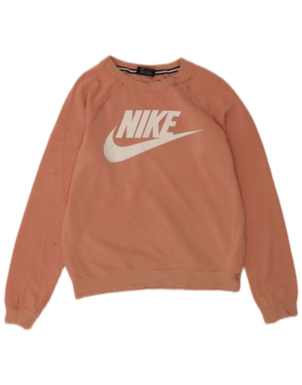 Pulover supradimensionat cu grafic Nike pentru femei UK 6 XS bumbac roz