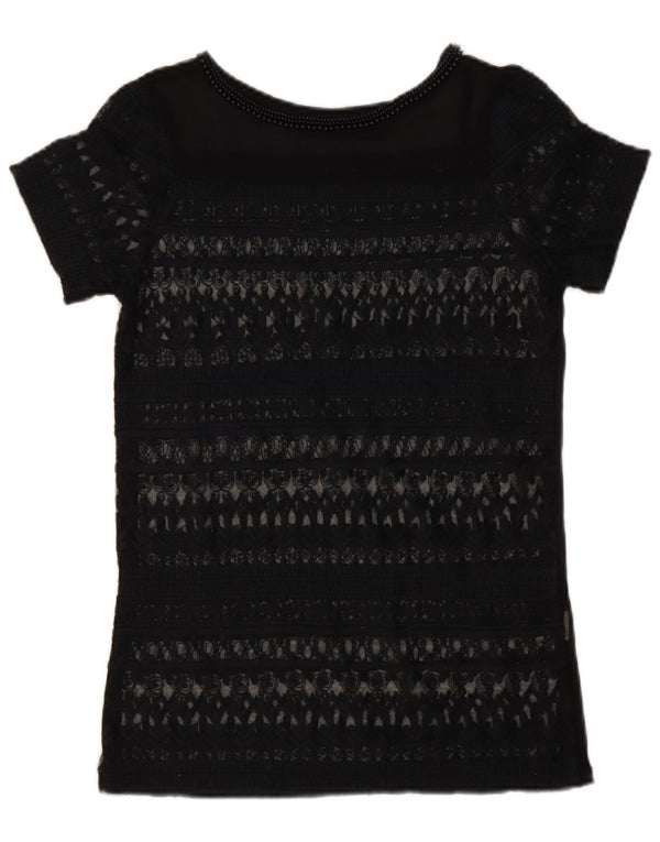 Top din dantela pentru femei Zara UK 6 XS bleumarin