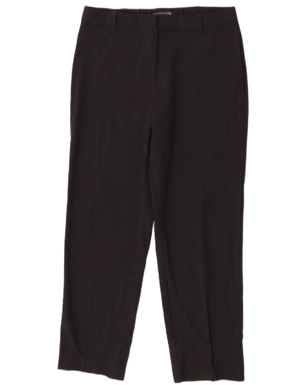 Pantaloni de costum drepți pentru femei Marks & Spencer UK 12 Medium L30 L26 Negru