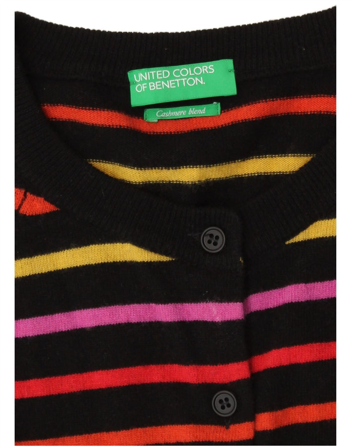 Pulover cardigan pentru femei Benetton UK 14 Medium, multicolore, cu dungi