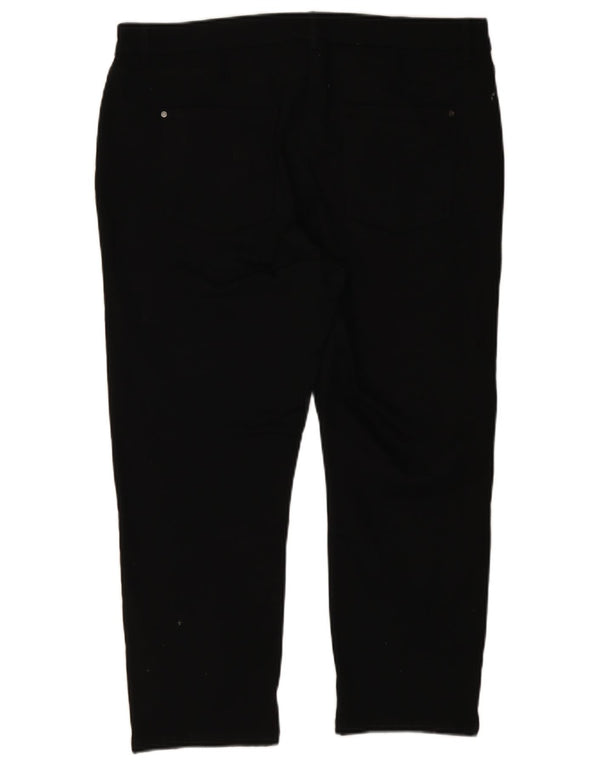 Pantaloni crop subțiri M&Co pentru femei UK 18 XL W36 L24 bumbac negru