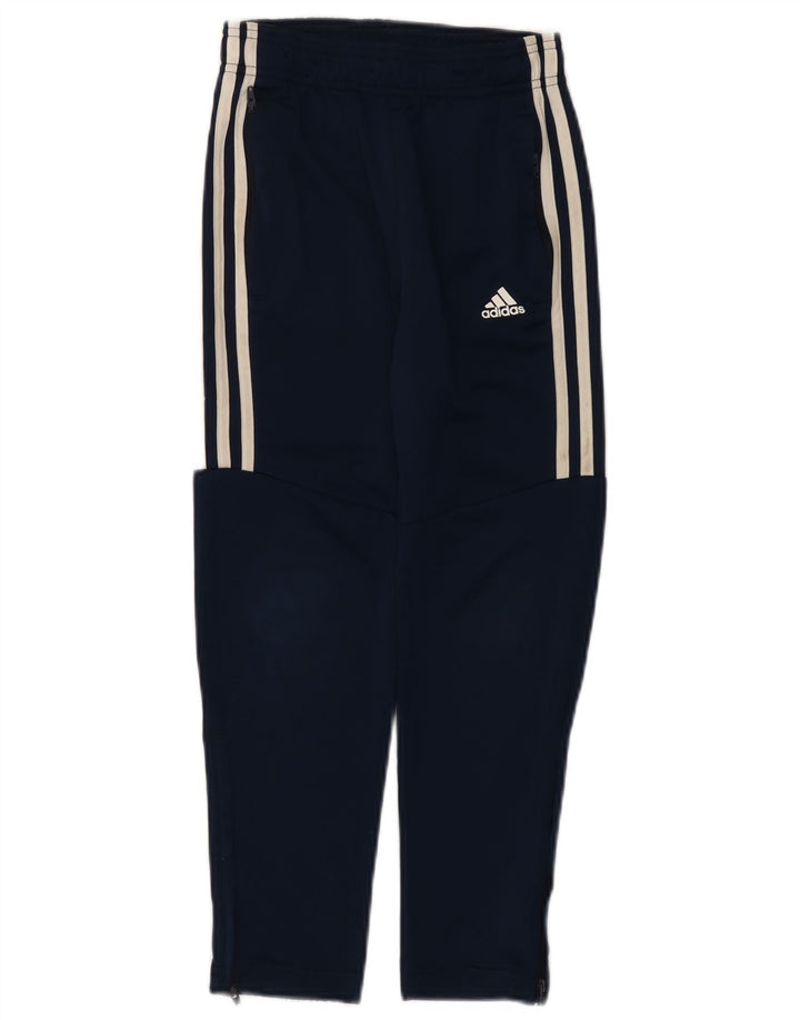Pantaloni de trening Adidas baieti 7-8 ani poliester bleumarin