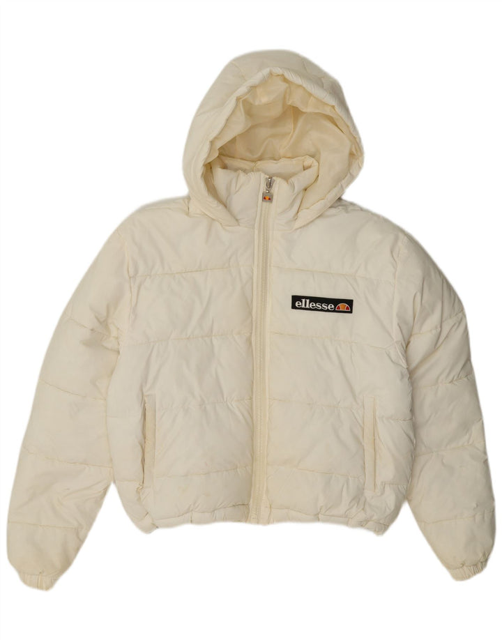 Jachetă căptușită supradimensionată cu glugă pentru femei Ellesse UK 8 Small Off White