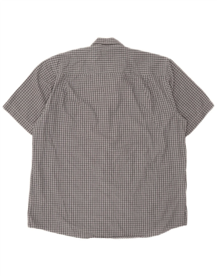 Cămașă cu mânecă scurtă pentru bărbați Pierre Cardin, cu formă normală, 3XL, poliester cu carouri gri