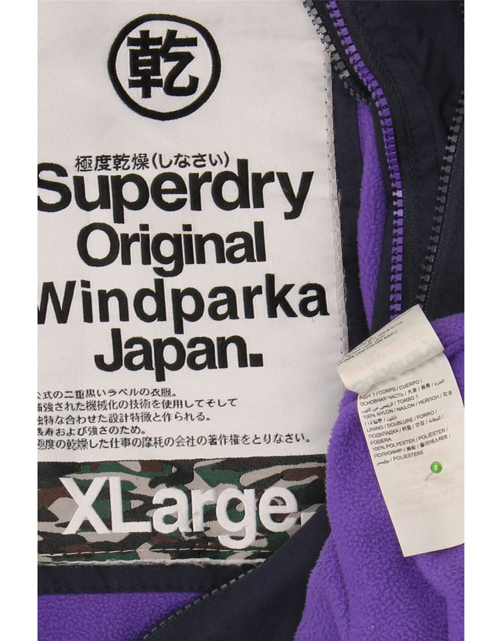 SUPERDRY jachetă parka grafică Windparka pentru femei UK 18 XL bleumarin