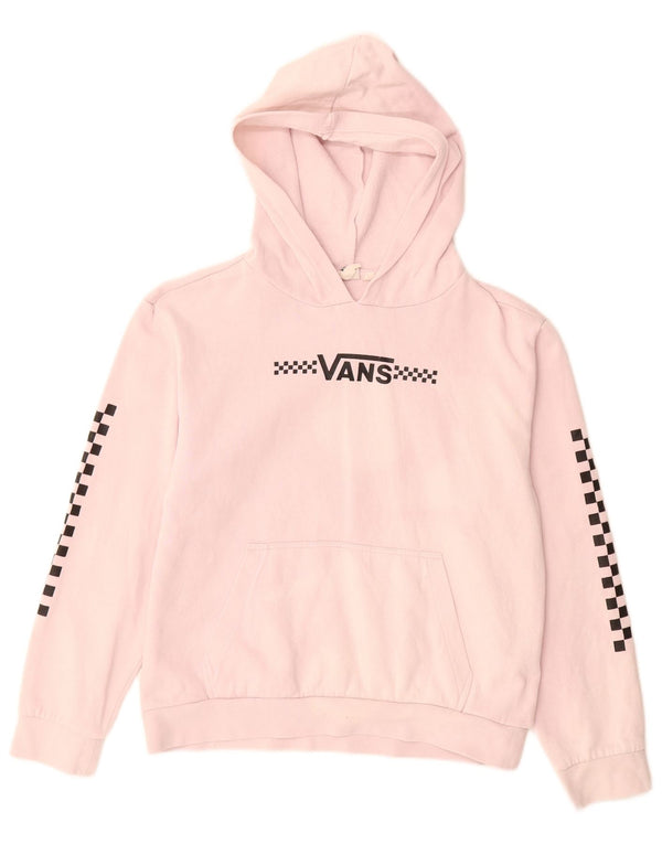 Pulover pentru fete VANS cu glugă grafic 14-15 ani XL bumbac roz