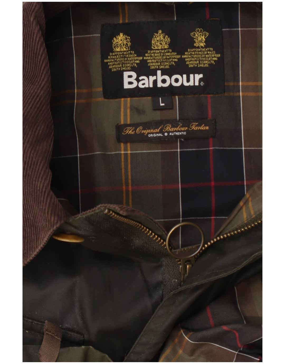 Jachetă pentru bărbați Barbour din bumbac cerat UK 40, mare, kaki, color block