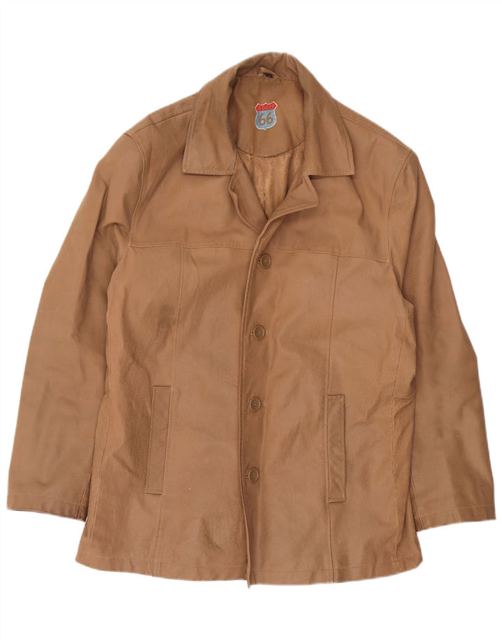 Jachetă de piele pentru bărbați Route 66 UK 38 Medium Beige Piele